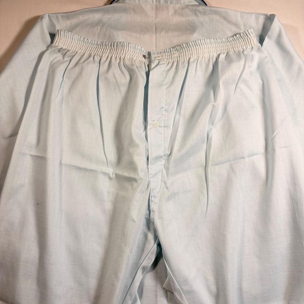 Vintage Olina Mens Pajama  Lounge Set Light Blue Cotton Blend Long Sleeve - Picture 5 of 5